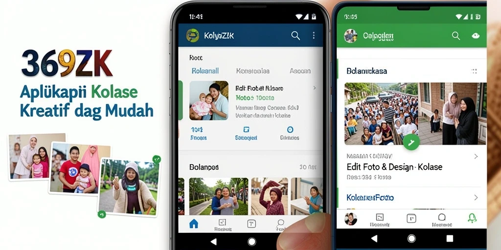 Antarmuka <strong>369ZK</strong> yang sederhana dan fungsional untuk kolase foto.