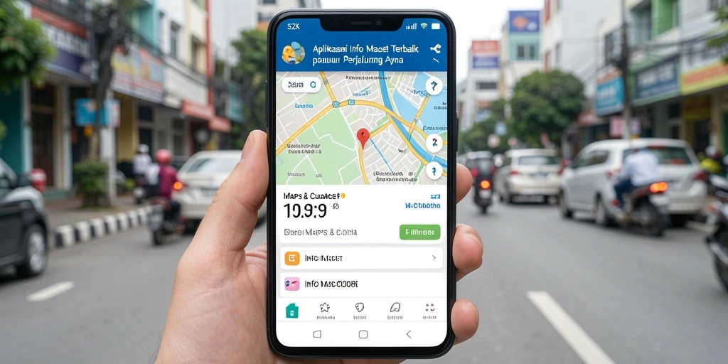 Antarmuka aplikasi 5ZK yang menampilkan informasi kemacetan lalu lintas.