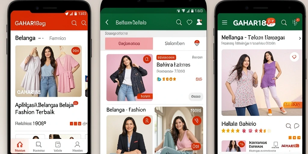 Tampilan antarmuka GAHAR188 yang modern dan menarik untuk belanja fashion.