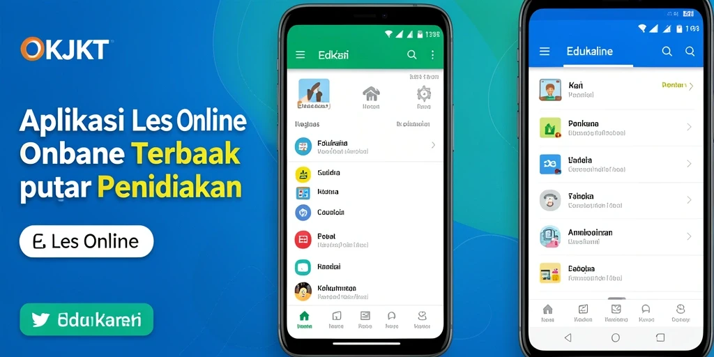 Tampilan antarmuka aplikasi Les Online OKJKT yang interaktif.