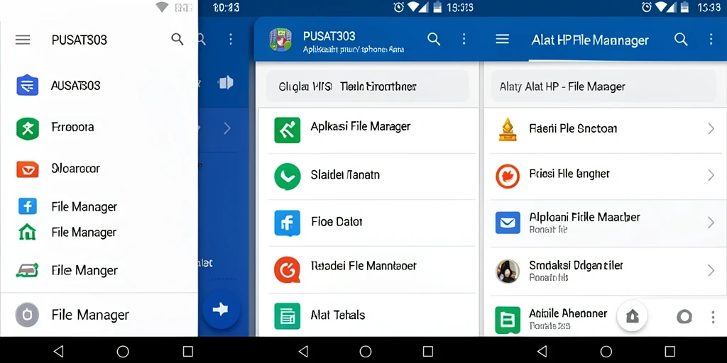 Antarmuka utama PUSAT303 menampilkan fitur pengelolaan file yang lengkap.